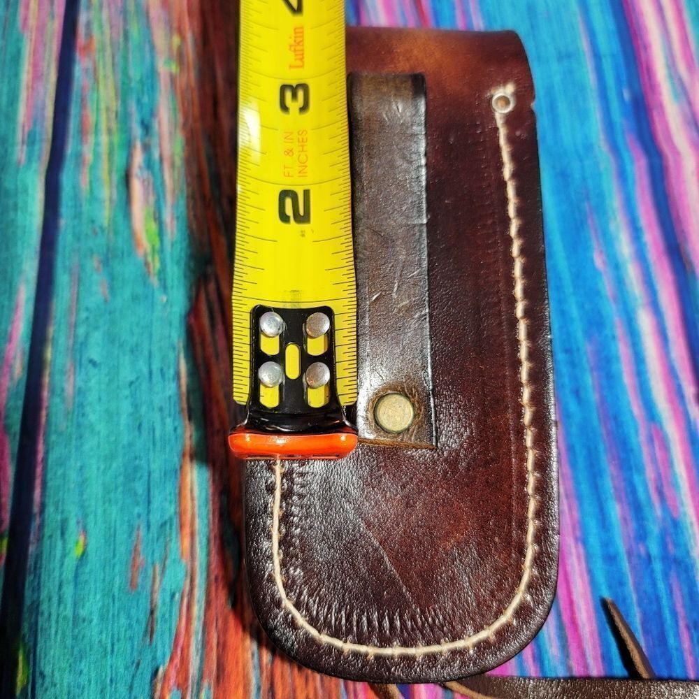 🔷️Vintage Tooled Harley Davidson Leather Belt Loop Knife Sheath or Case - Picture 9 of 9